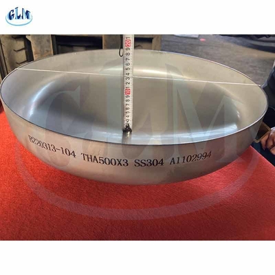 Επικεφαλής τέλος 500mm διάμετρος 3mm πιάτων SS304 THA Torispherical πάχος