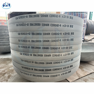 S30408 ελλειπτικά κεφάλια 1200mm διάμετρος 18mm δεξαμενών ανοξείδωτου πάχος